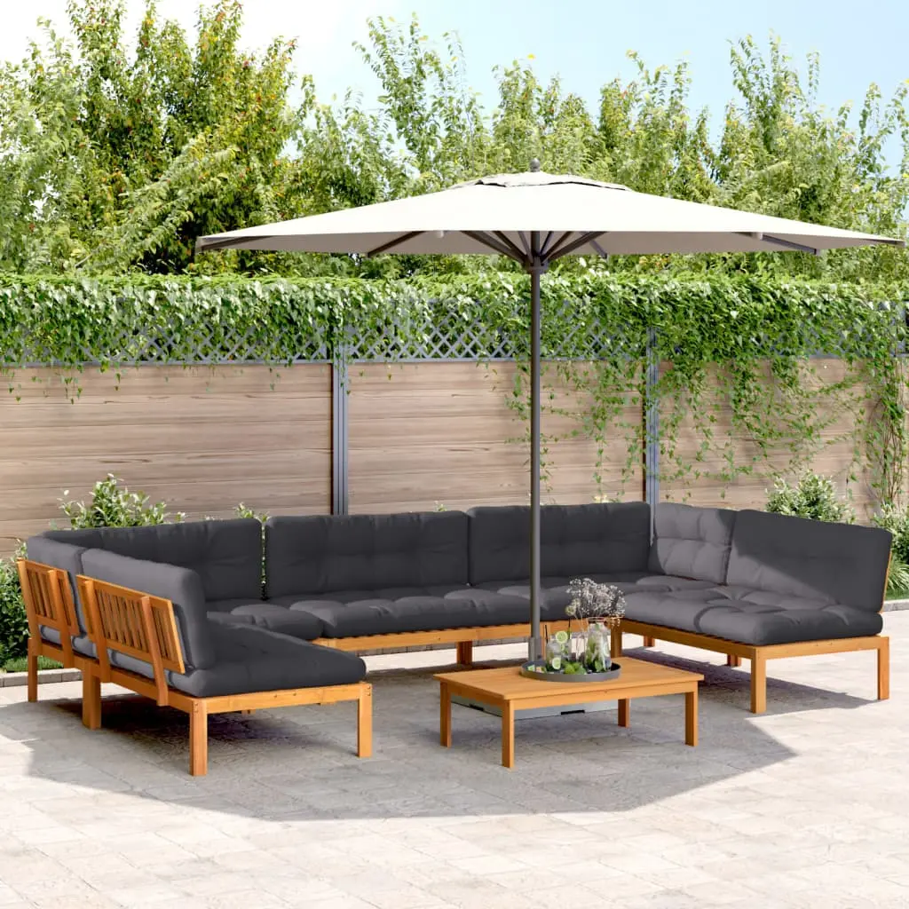 Set Divano Pallet da Giardino 6 pz con Cuscini Massello Acacia