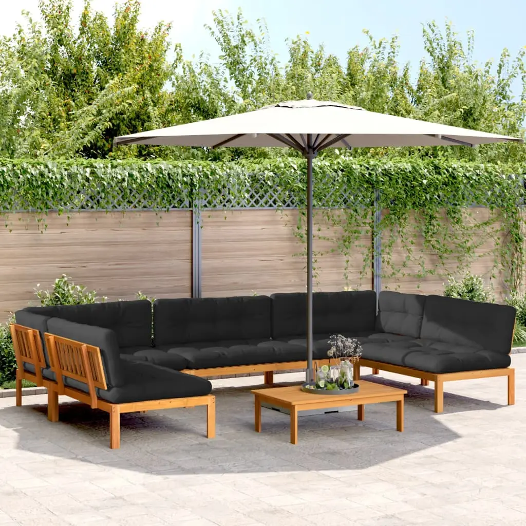 Set Divano Pallet da Giardino 6 pz con Cuscini Massello Acacia