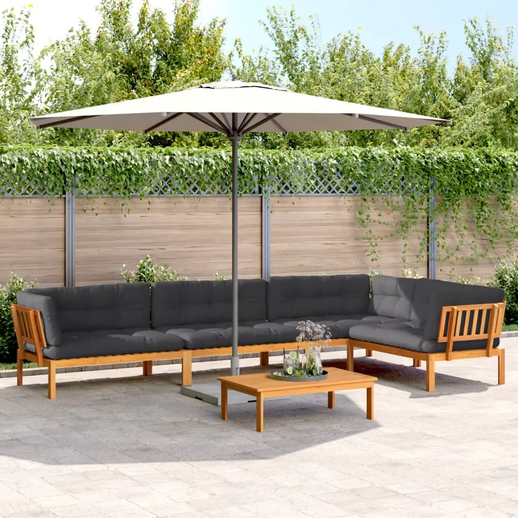 Set Divano Pallet Giardino 5pz con Cuscini Massello Acacia