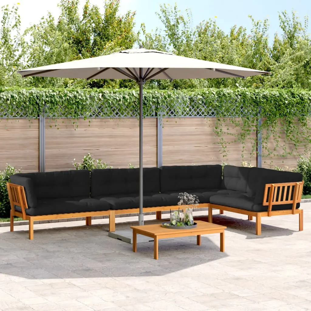 Set Divano Pallet Giardino 5pz con Cuscini Massello Acacia