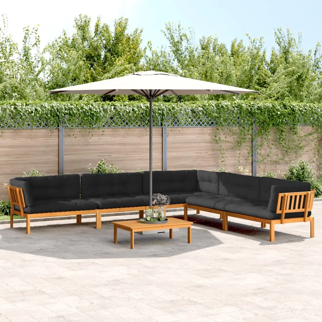 Set Divano Pallet da Giardino 6 pz con Cuscini Massello Acacia