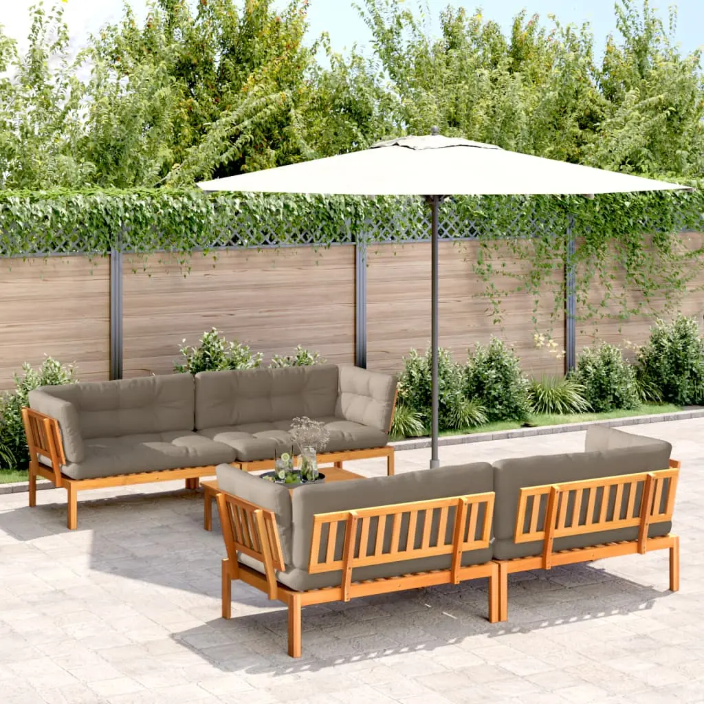 Set Divano Pallet Giardino 5pz con Cuscini Massello Acacia