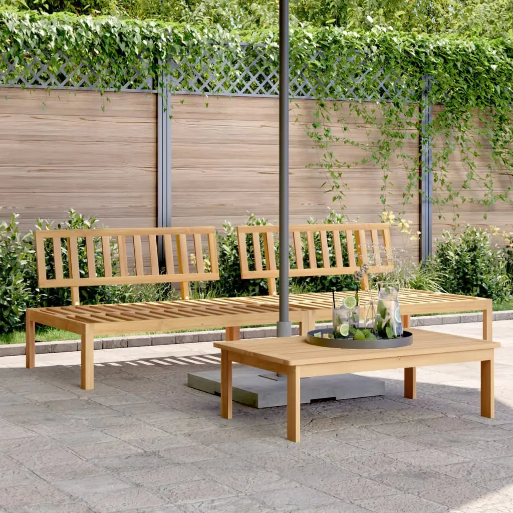 Divani Centrali da Giardino Pallet 2pz Legno Massello di Acacia