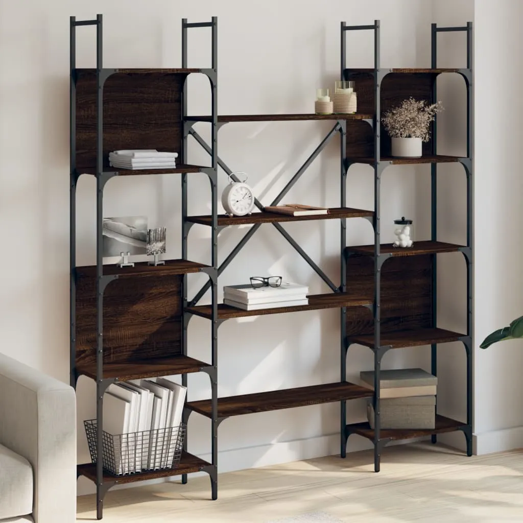 vidaXL Libreria Rovere Marrone 155,5x24x166,5 cm in Legno Multistrato