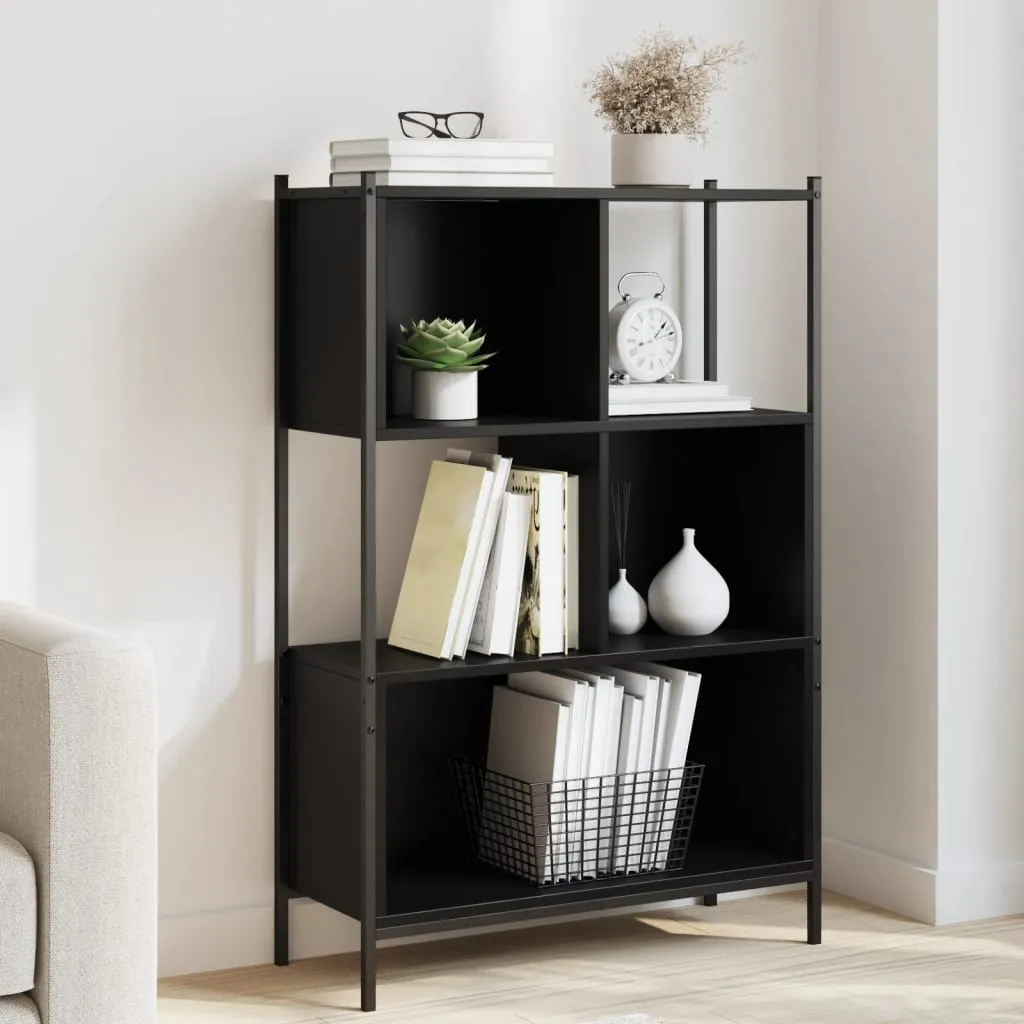 vidaXL Libreria Nera 72x28x109 cm in Legno Multistrato