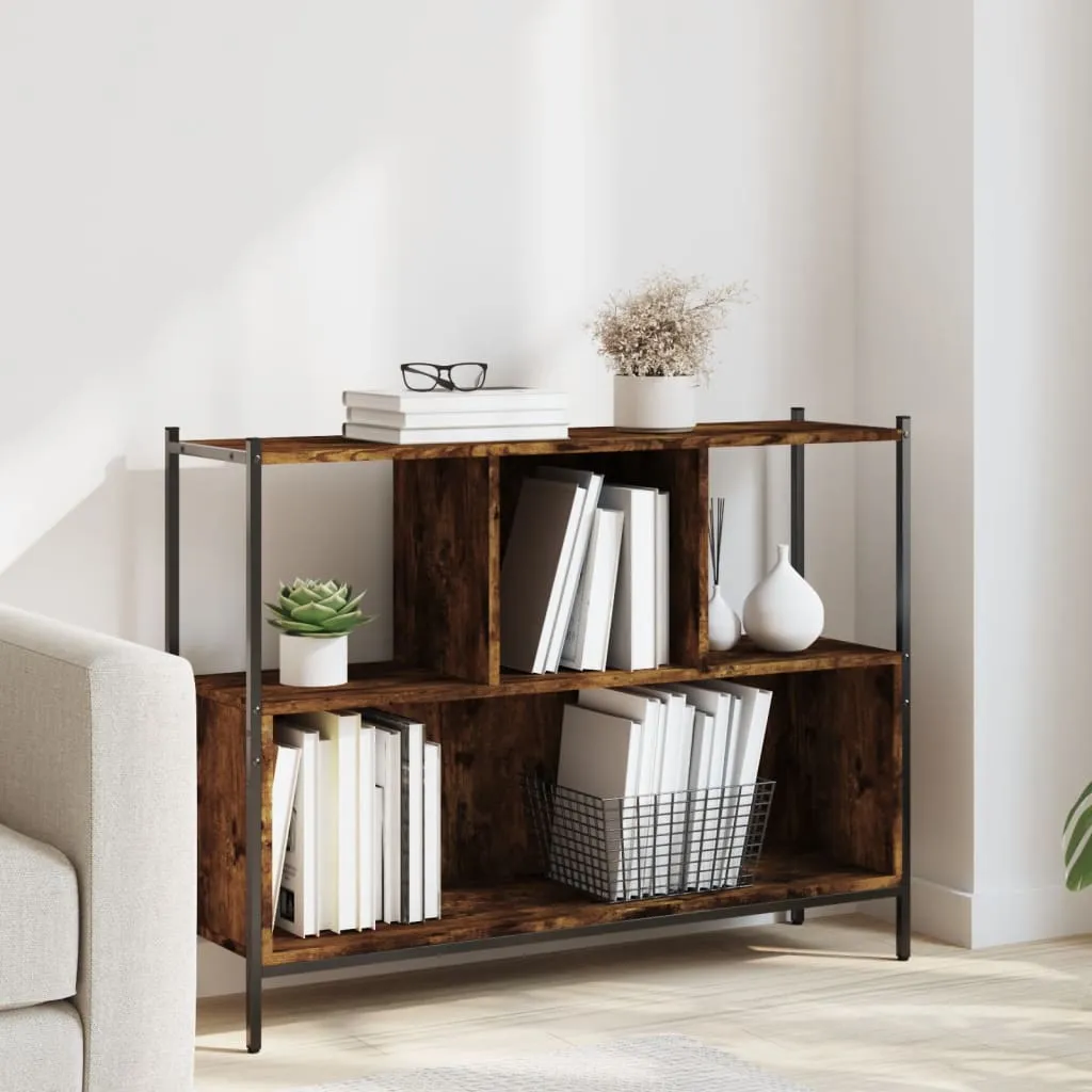 vidaXL Libreria Rovere Fumo 102x28x77,5 cm in Legno Multistrato