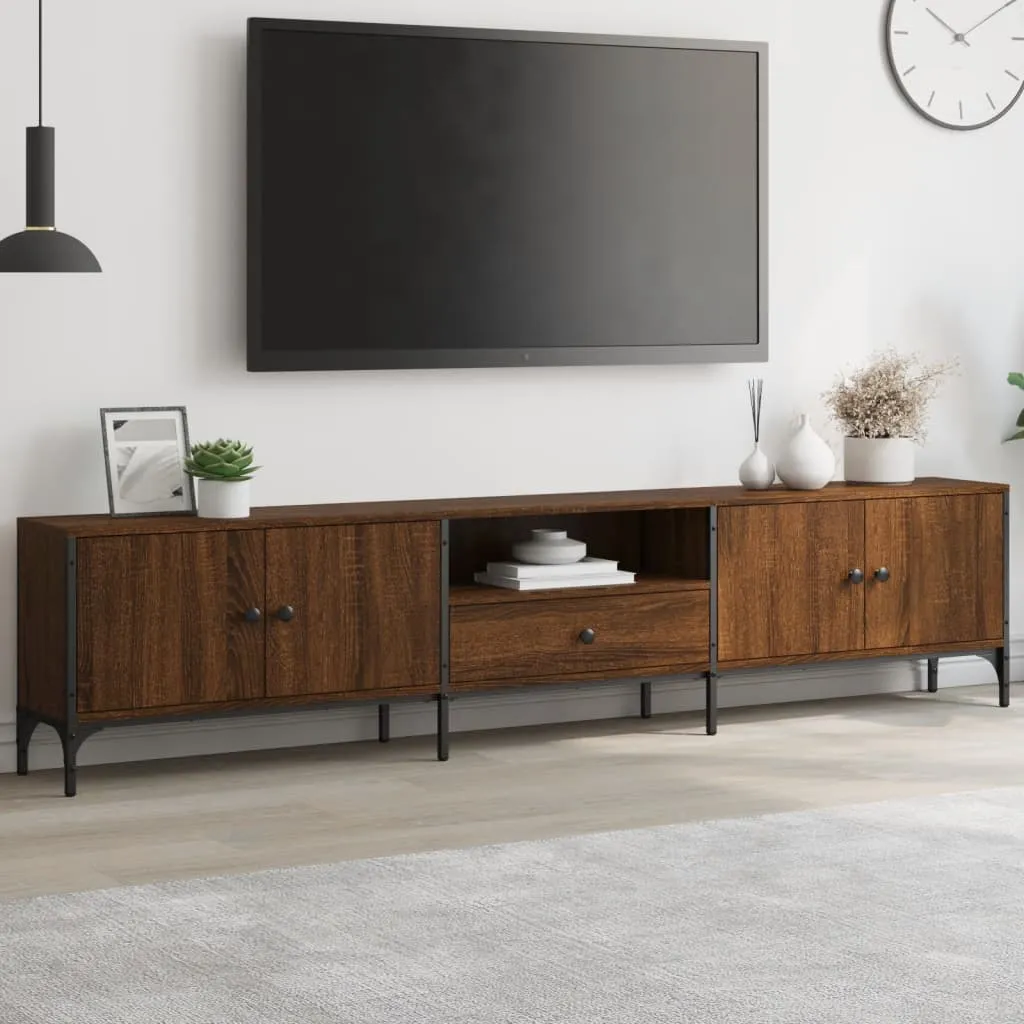 vidaXL Mobile TV Cassetto Rovere Marrone 200x25x44cm Legno Multistrato