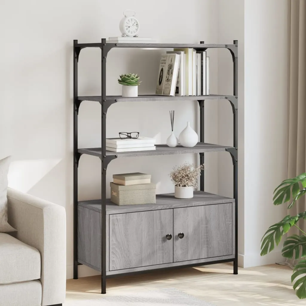 vidaXL Libreria 3Ripiani Grigio Sonoma 70x30x109,5cm Legno Multistrato