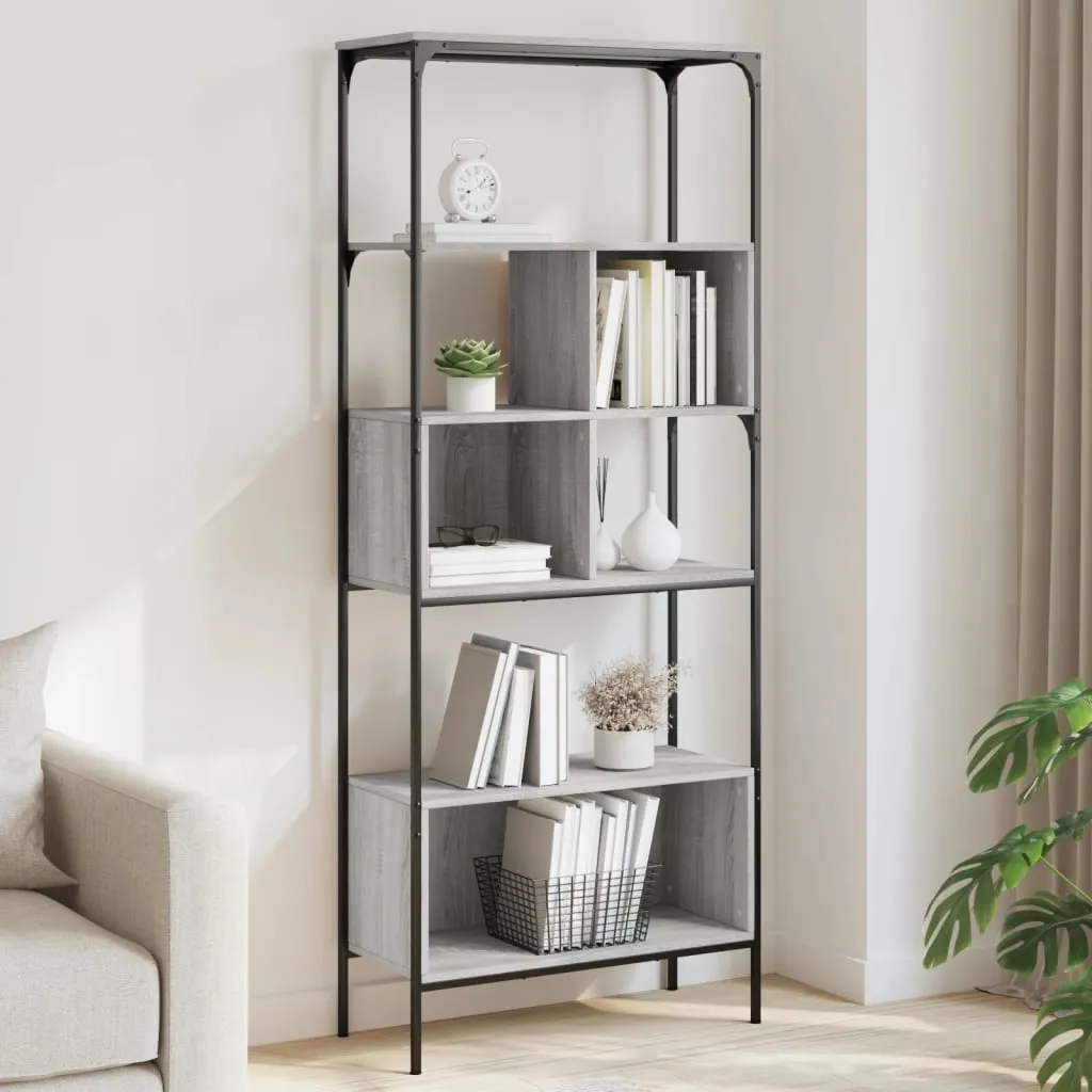 vidaXL Libreria 5Ripiani Grigio Sonoma 76x33x188,5cm Legno Multistrato