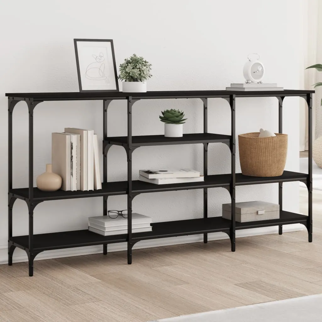 vidaXL Tavolino Consolle Nero 160x29x80 cm in Legno Multistrato