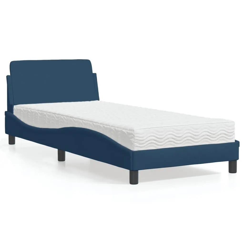 Letto con Materasso Blu 90x190 cm in Tessuto