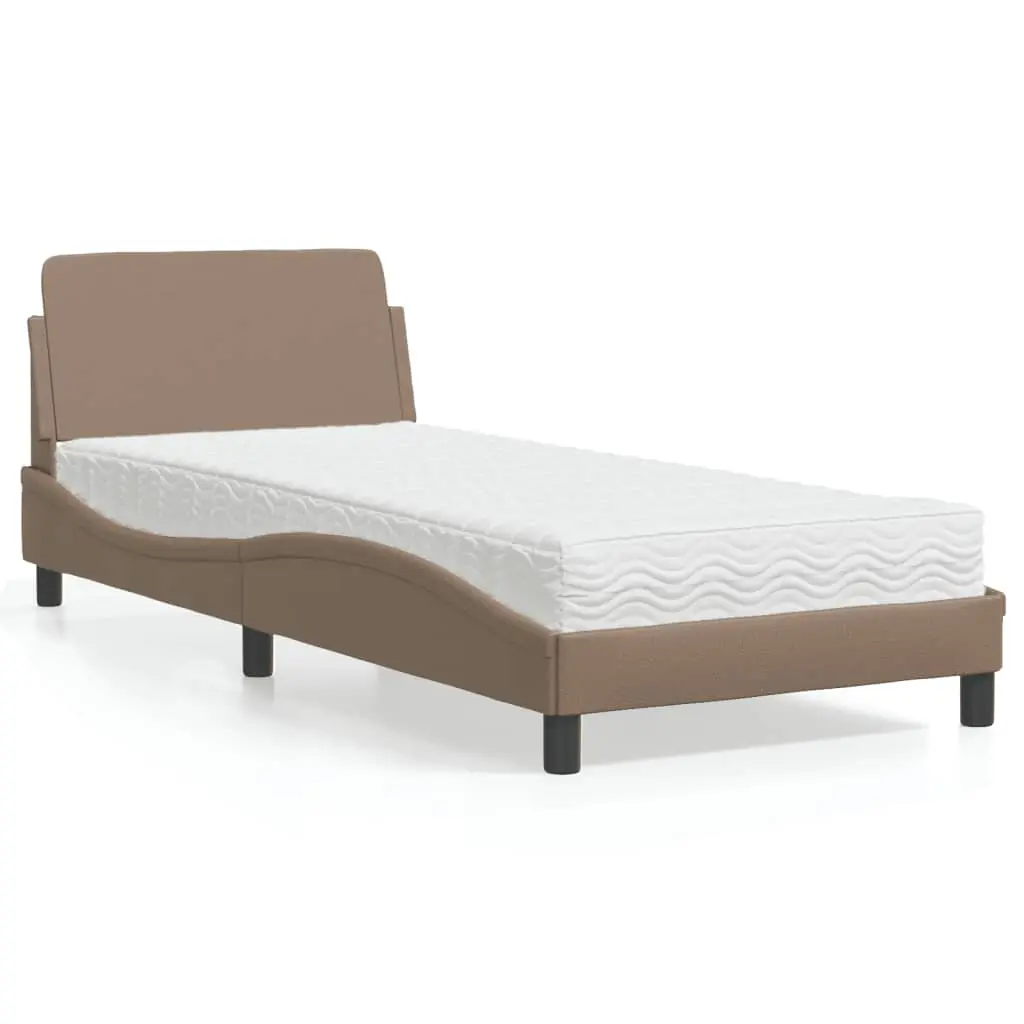 Letto con Materasso Cappuccino 90x190 cm Similpelle