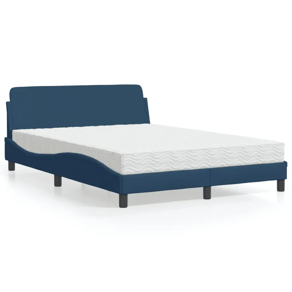 Letto con Materasso Blu 120x200 cm in Tessuto