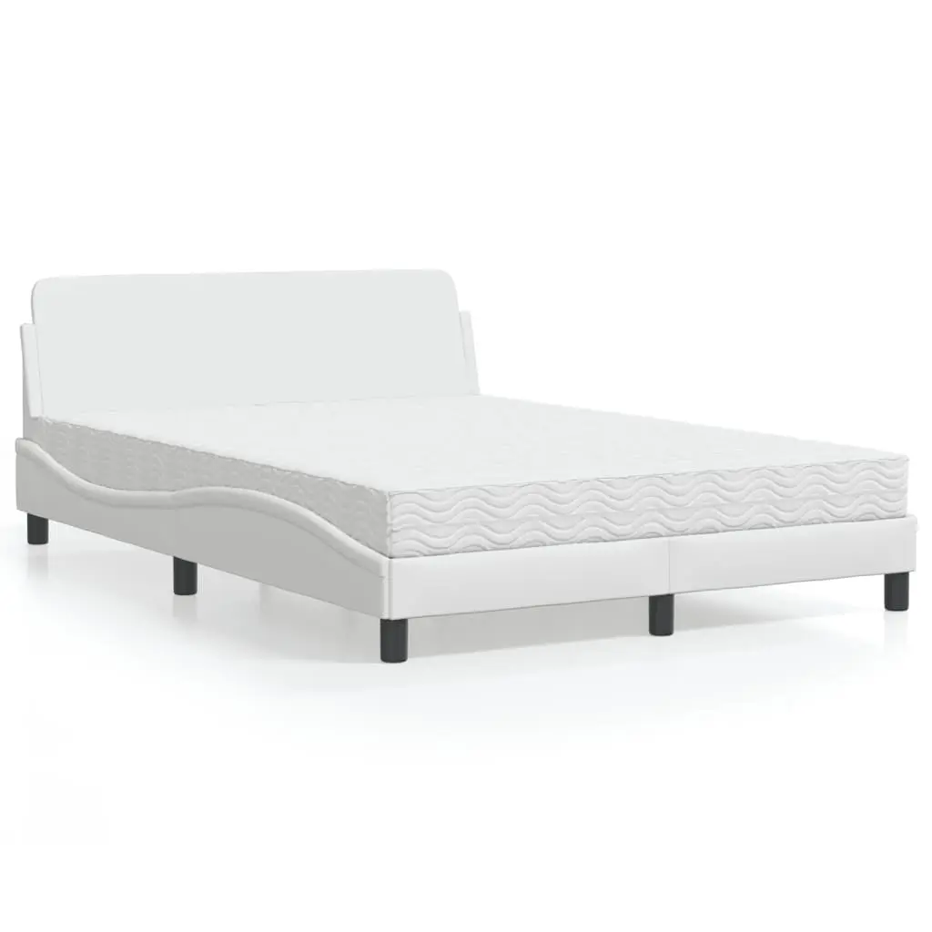 Letto con Materasso Bianco 140x200 cm in Similpelle