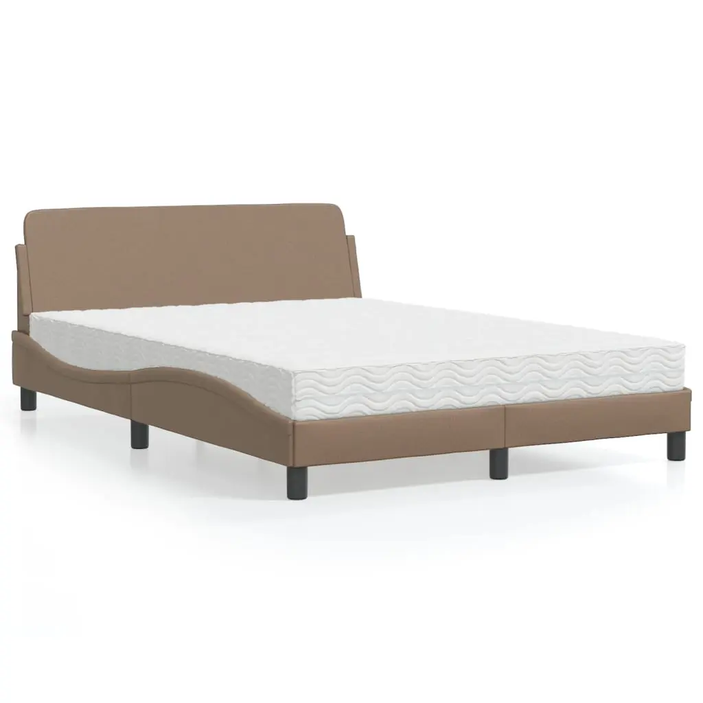 Letto con Materasso Cappuccino 140x200cm Similpelle