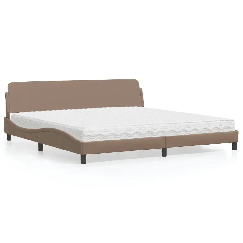 Letto con Materasso Cappuccino 200x200cm Similpelle