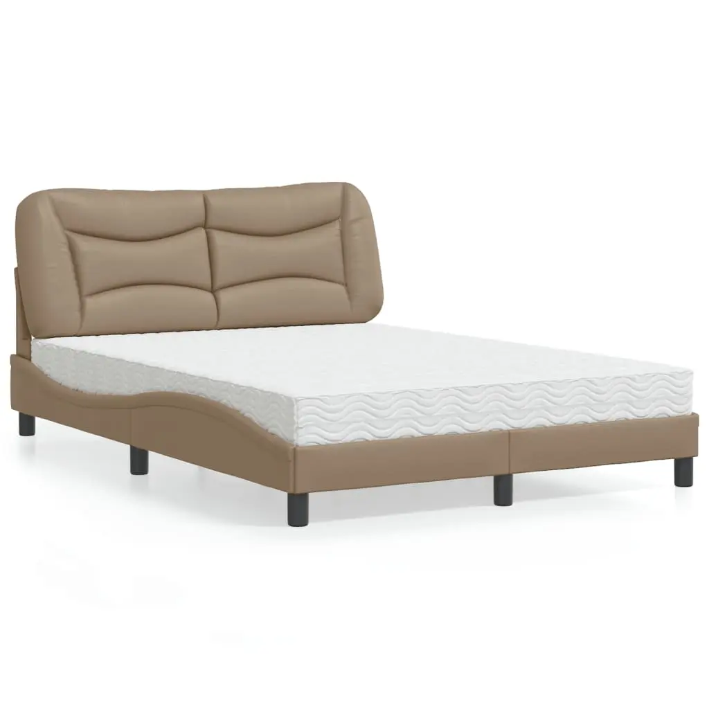 Letto con Materasso Cappuccino 140x190cm Similpelle