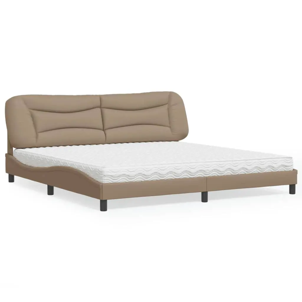 Letto con Materasso Cappuccino 200x200cm Similpelle