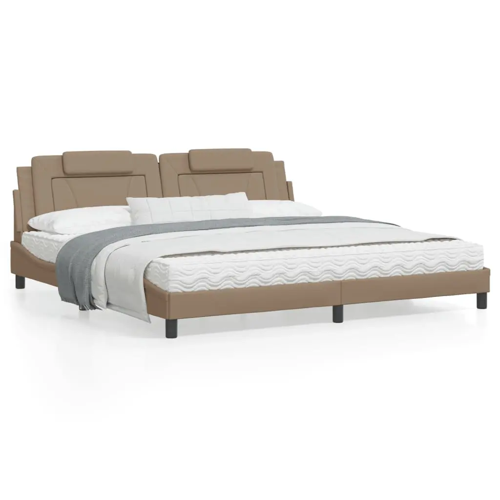 Letto con Materasso Cappuccino 200x200cm Similpelle