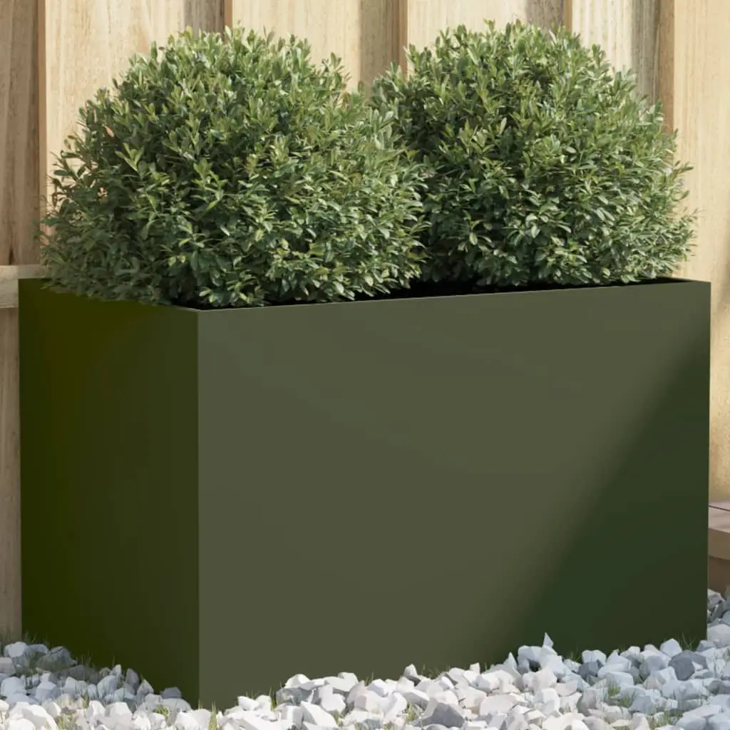 Fioriera Verde Oliva 62x40x39 cm in Acciaio Laminato a Freddo