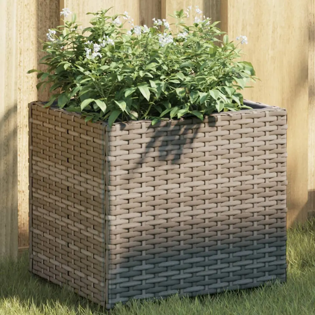 Fioriere da Giardino 2 pz Grigie 36x30x32 cm in Polyrattan