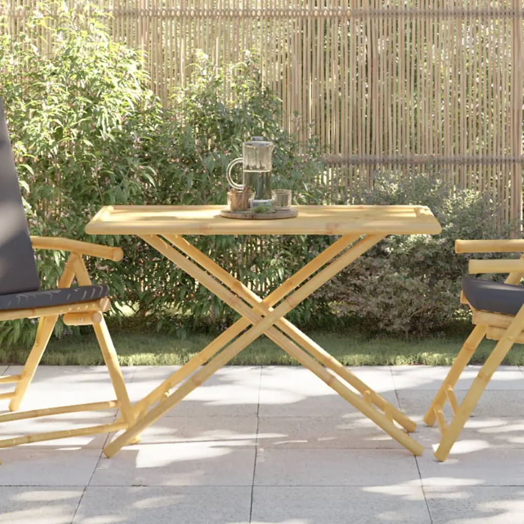 Tavolo da Giardino Pieghevole 110x55x75 cm in Bambù
