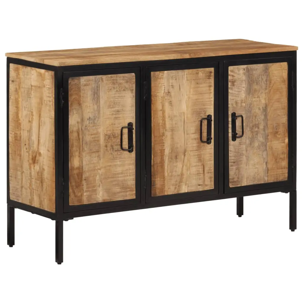 Credenza 105x35x70 cm in Legno Massello di Mango Grezzo