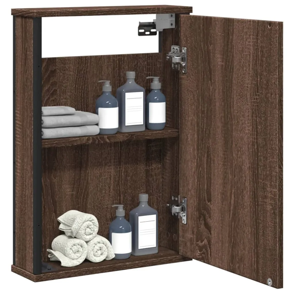 Mobile Bagno Specchio Rovere Marrone 42x12x60 Legno Multistrato