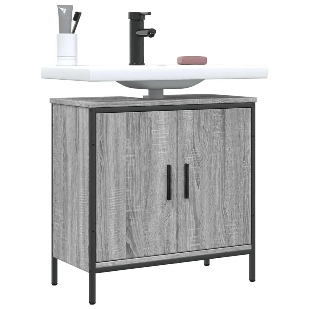 Mobile Lavabo Bagno Grigio Sonoma 60x30x60 cm Legno Multistrato