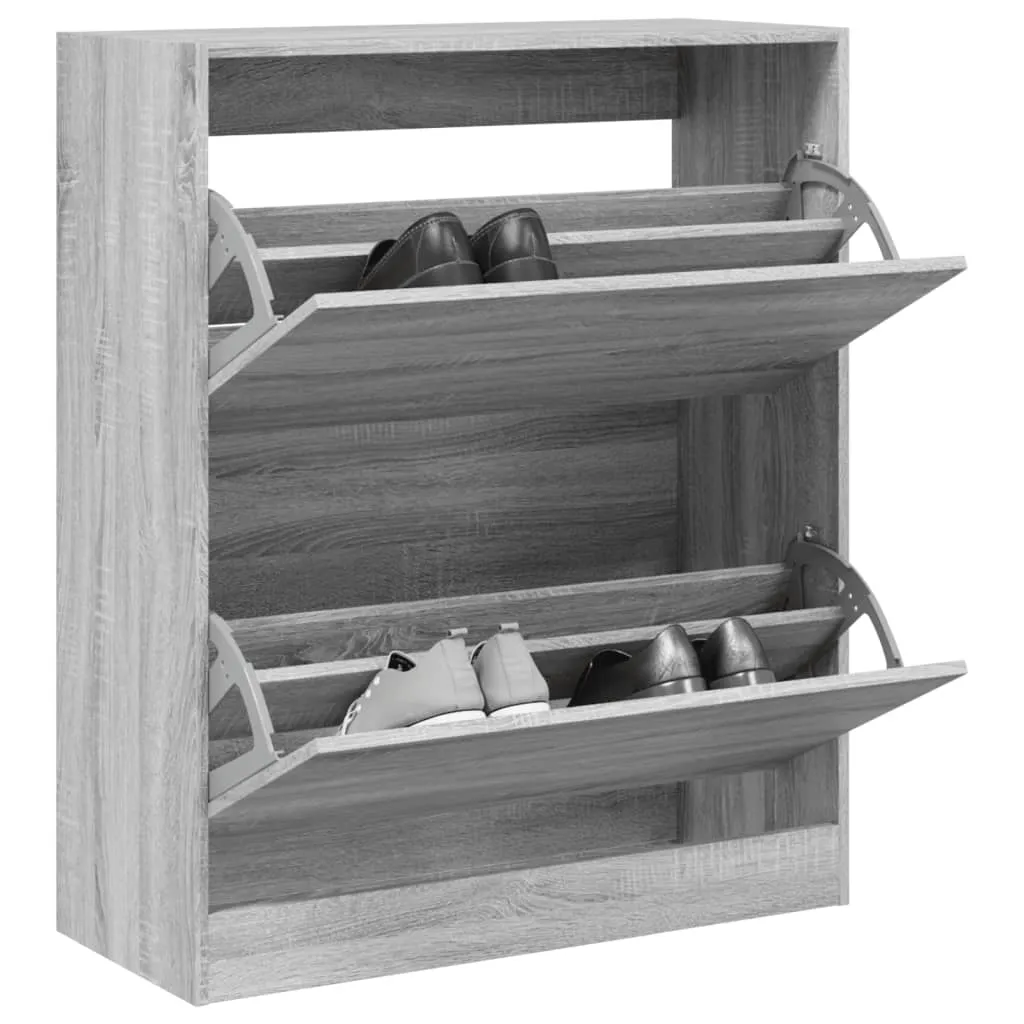 vidaXL Scarpiera Grigio Sonoma 80x34x96,5 cm in Legno Multistrato