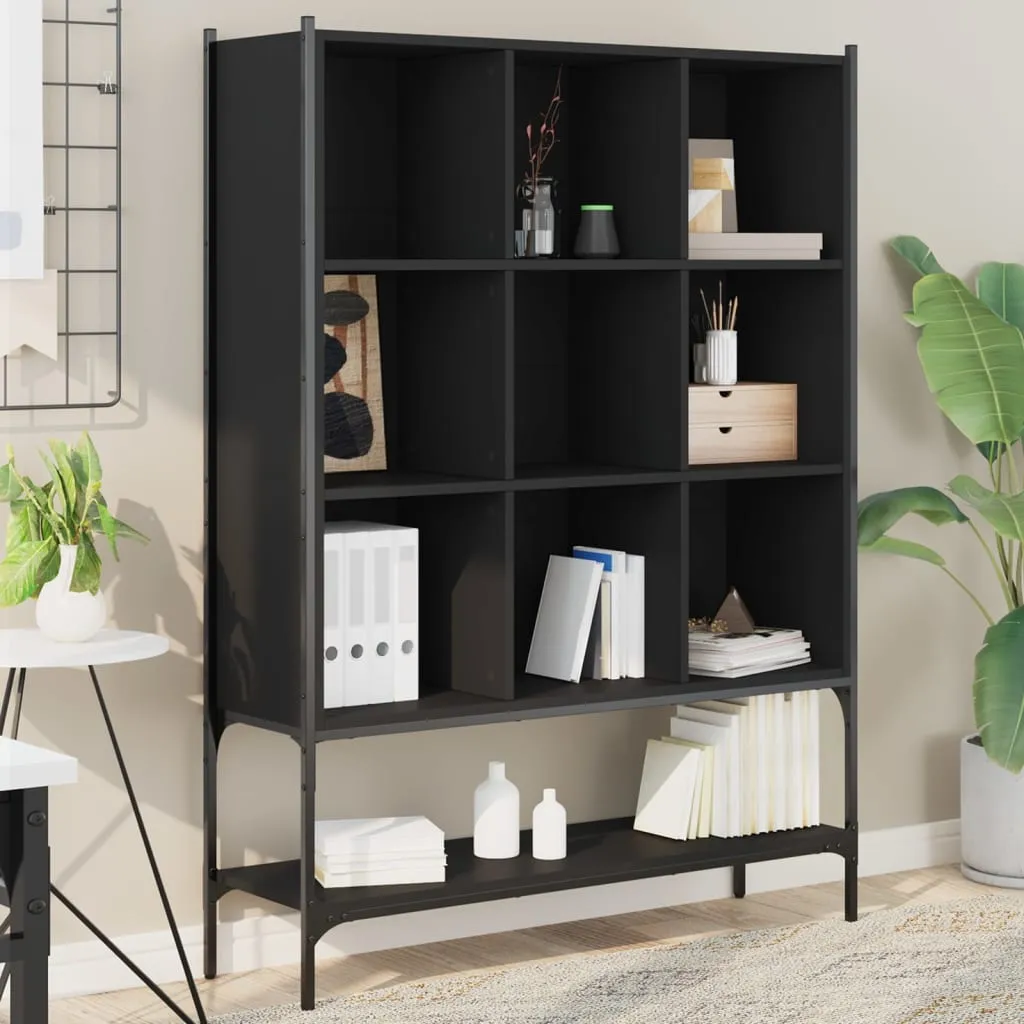 vidaXL Libreria Nera 102x30x141,5 cm in Legno Multistrato