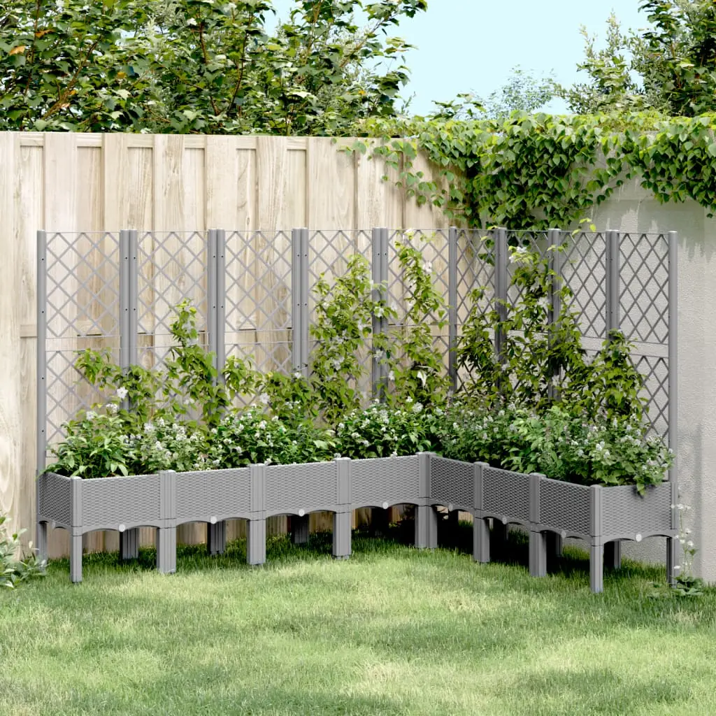 Fioriera Giardino con Traliccio Grigio Chiaro 200x160x142 cm PP