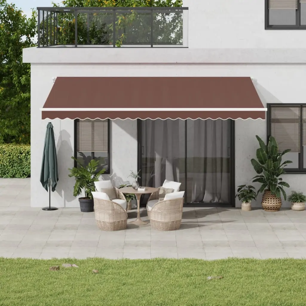 Tenda da Sole Retrattile Manuale Marrone 500x350 cm