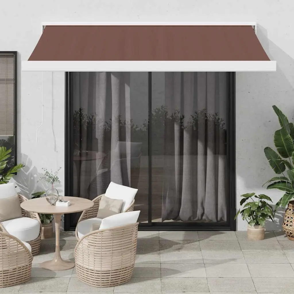 Tenda da Sole Retrattile Automatica Marrone 300x250 cm