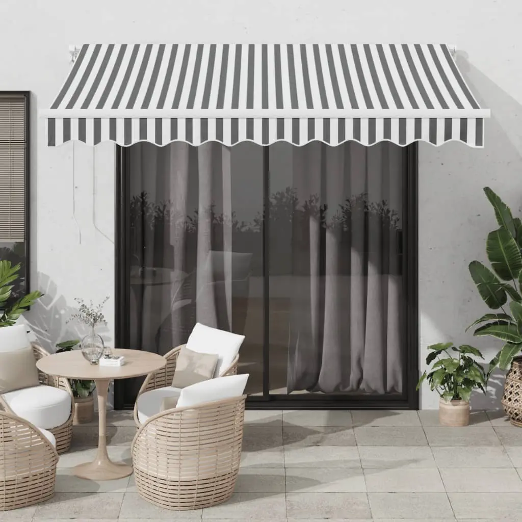 Tenda Sole Retrattile Automatica 300x250 cm Antracite e Bianco