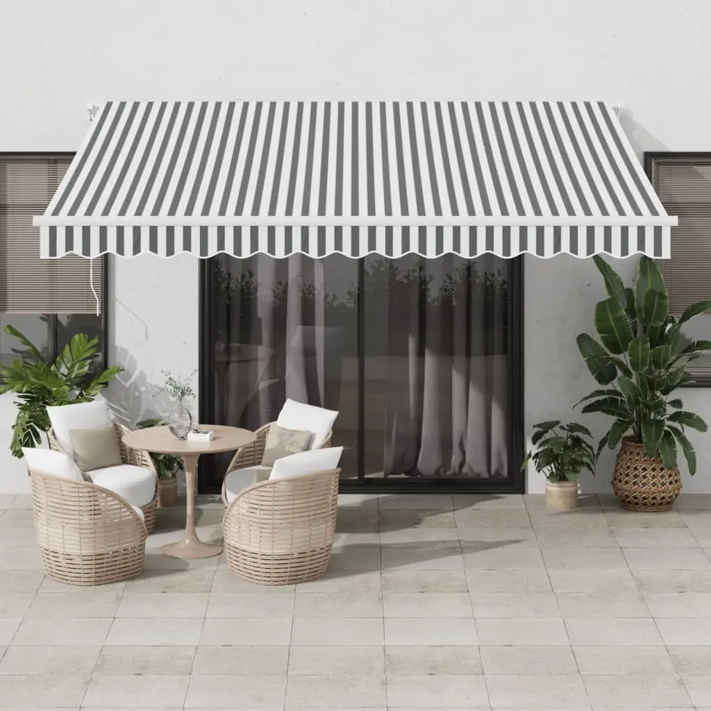 Tenda Sole Retrattile Automatica 400x350 cm Antracite e Bianco