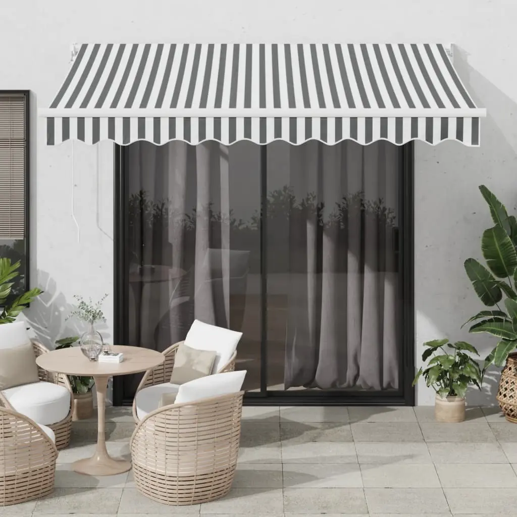 Tenda da Sole Antracite e Bianca 3x2,5 m Tessuto e Alluminio