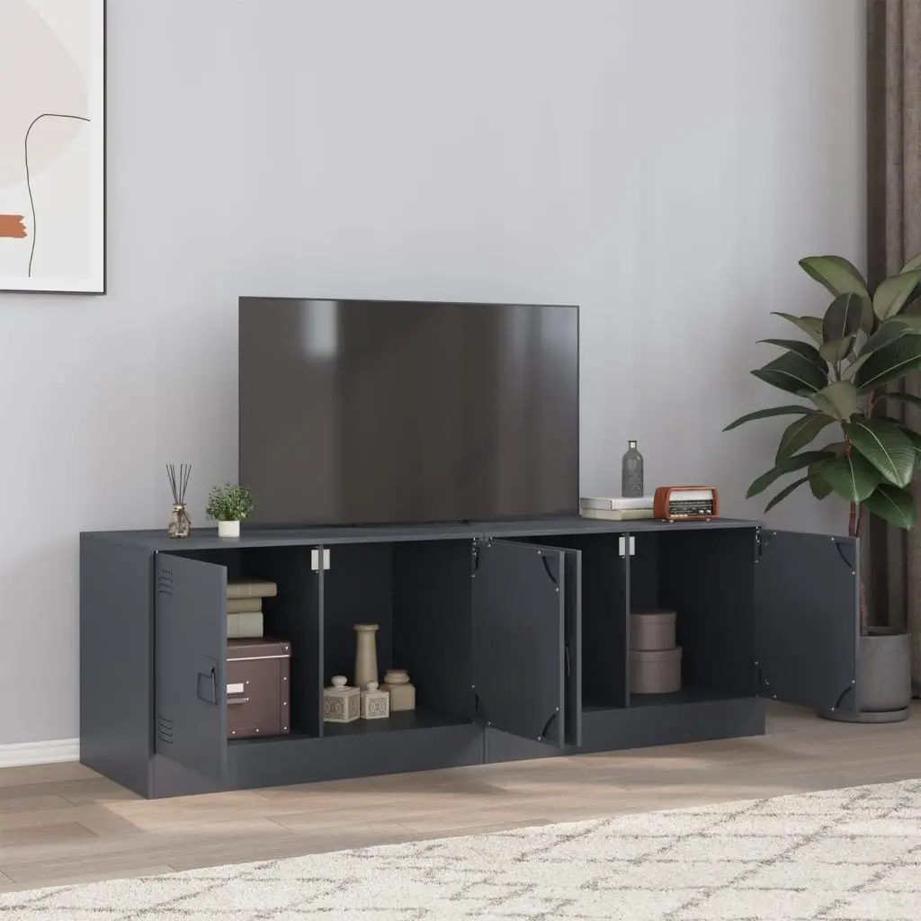 Mobili TV 2 pz Antracite 67x39x44 cm in Acciaio