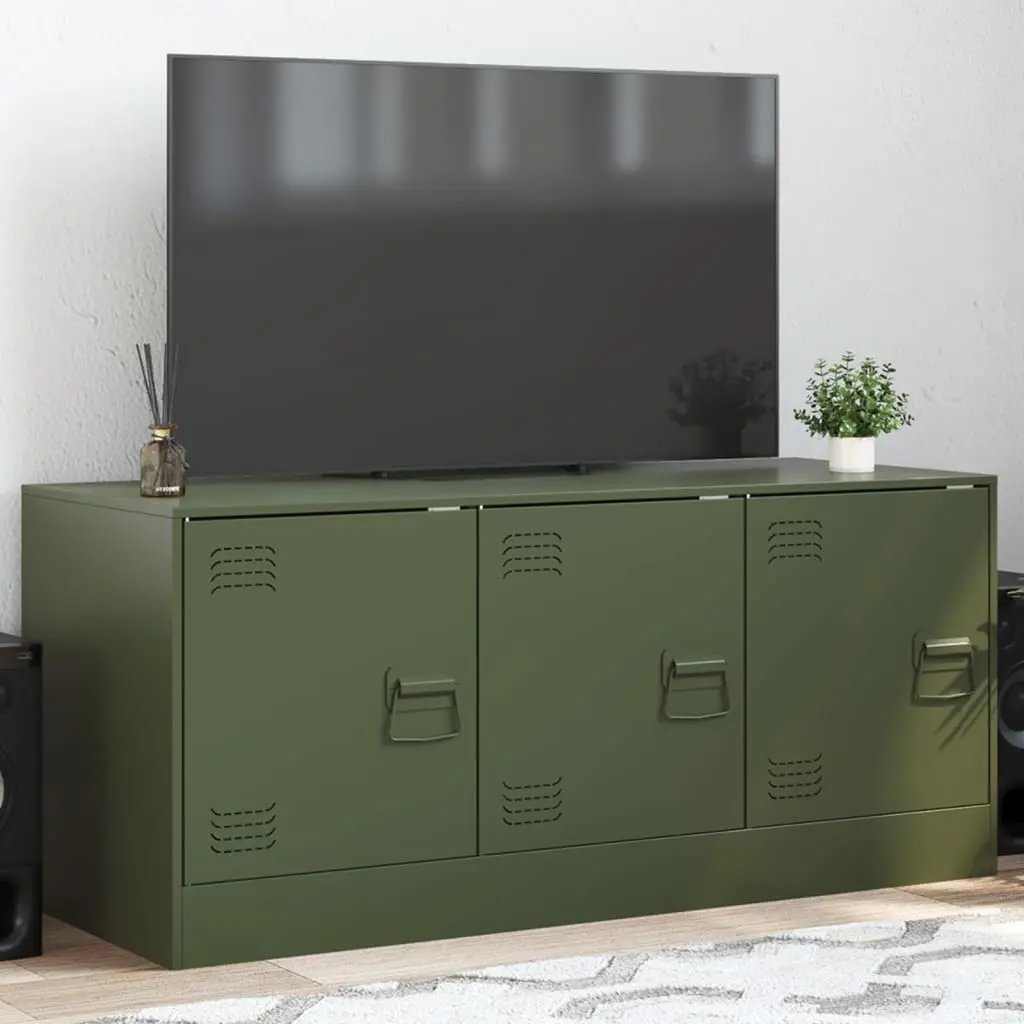 Mobile TV Verde Oliva 99x39x44 cm in Acciaio