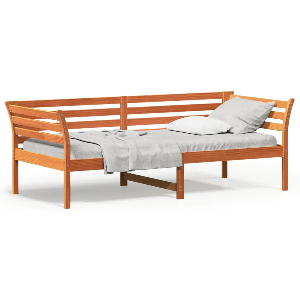 vidaXL Dormeuse Marrone Cera 80x200 cm in Legno Massello di Pino