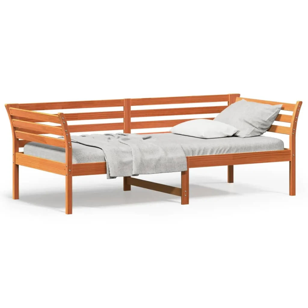 vidaXL Dormeuse Marrone Cera 90x200 cm in Legno Massello di Pino