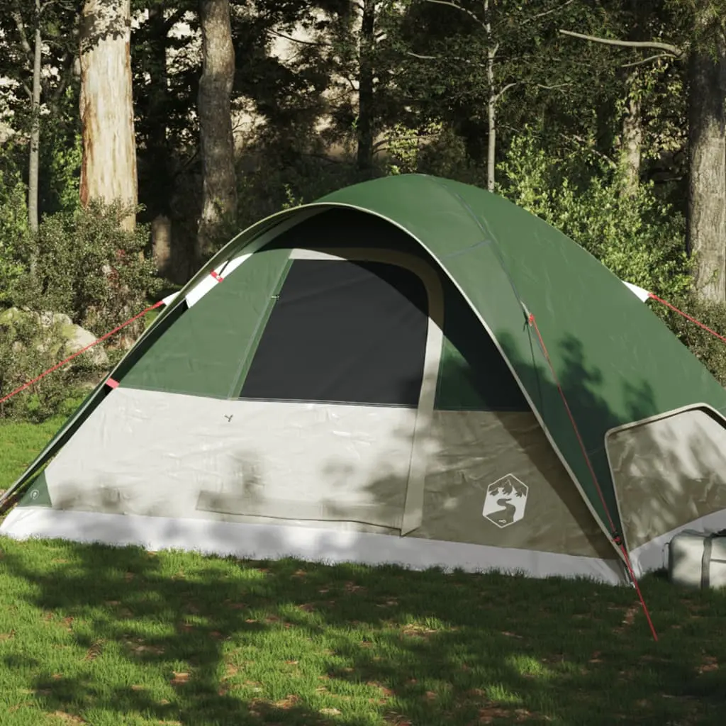 Tenda da Campeggio a Cupola per 6 Persone Verde Impermeabile