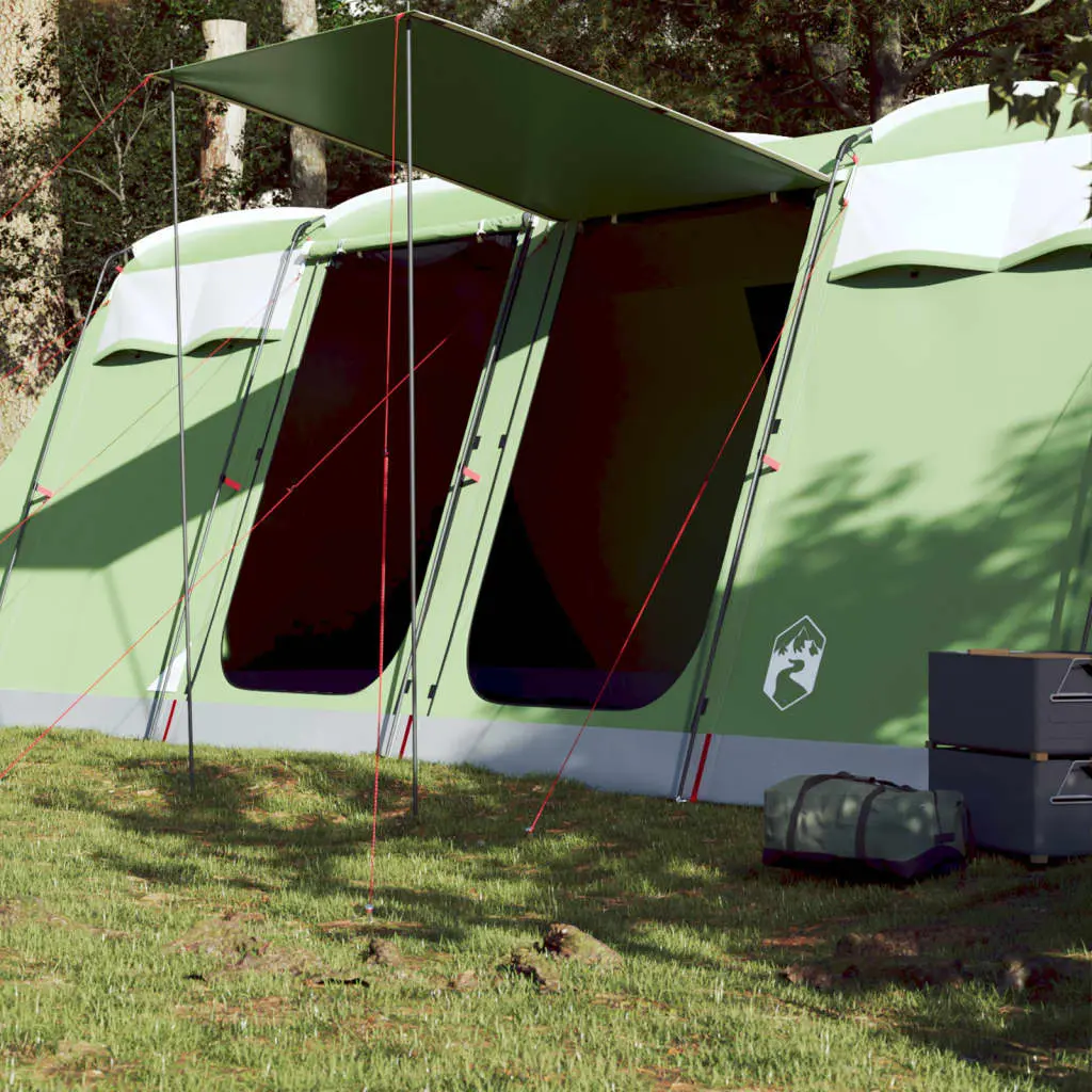 Tenda Familiare a Tunnel per 10 Persone Verde Impermeabile