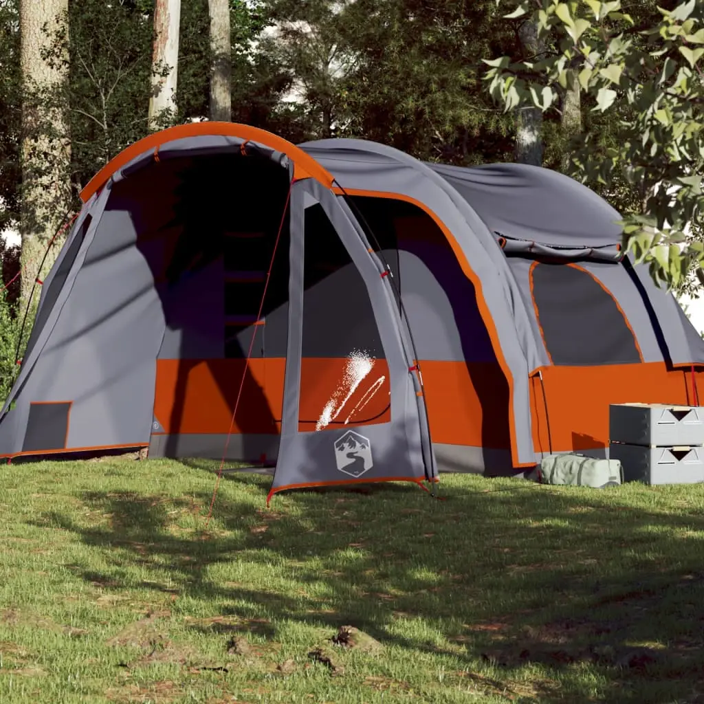 Tenda Familiare per 6 Persone Grigio e Arancione Impermeabile