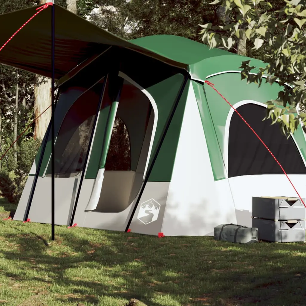 Tenda da Campeggio a Cabina per 5 Persone Verde Impermeabile