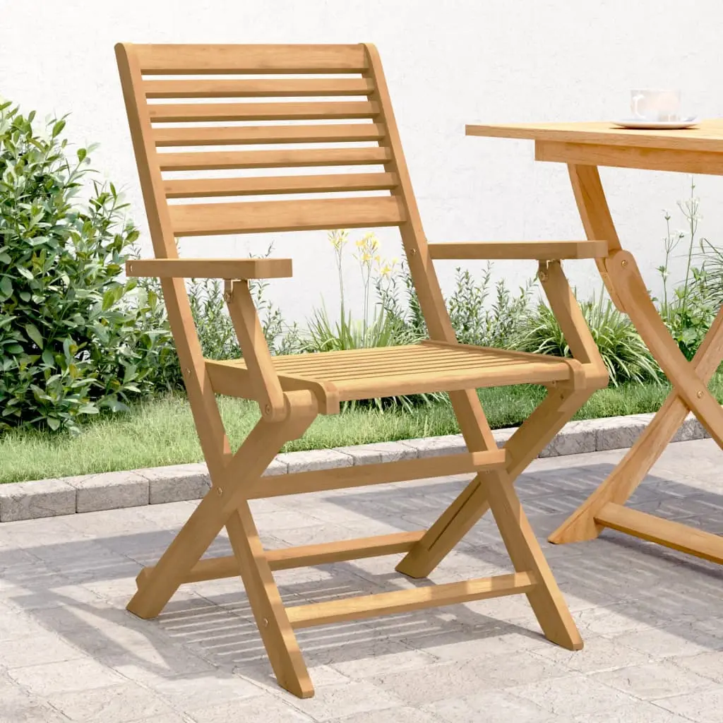 Sedie Giardino Pieghevoli 2pz 54,5x61,5x86,5 cm Massello Acacia