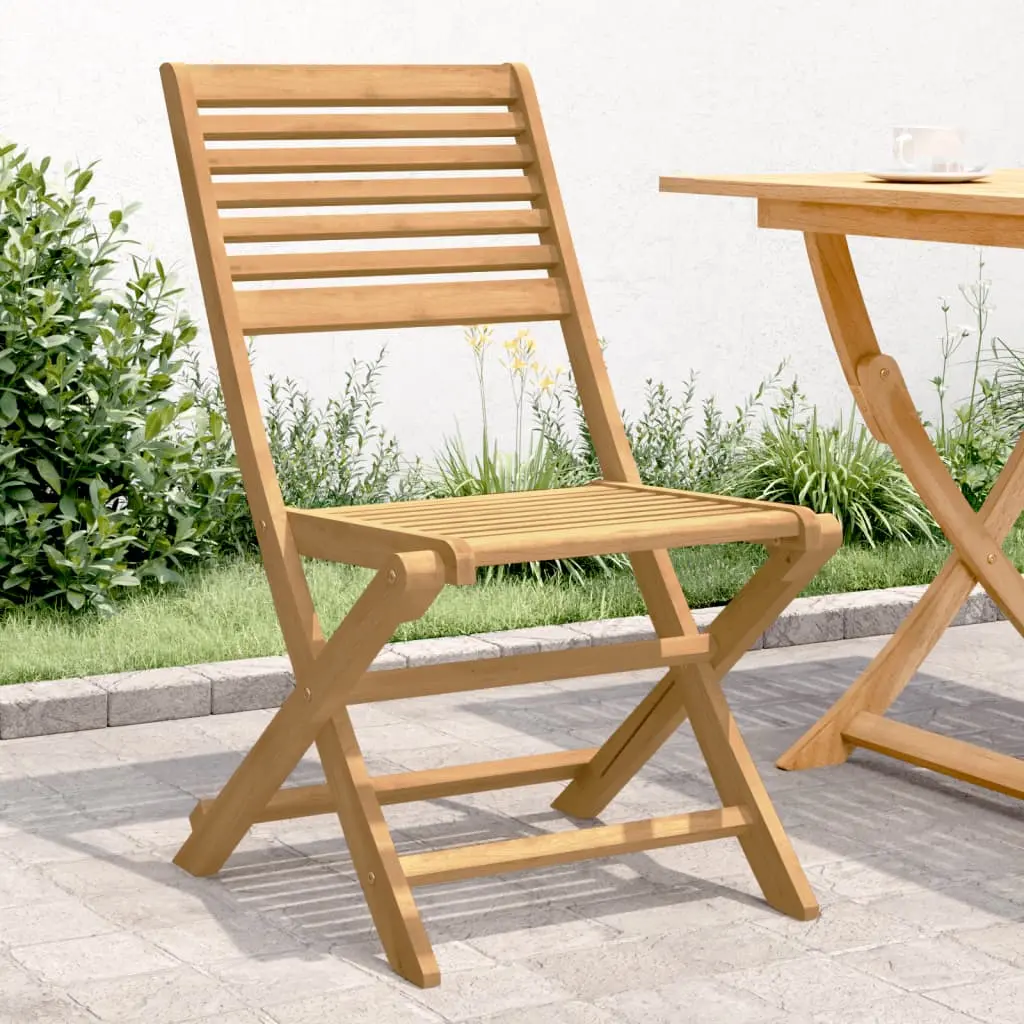 Sedie Giardino Pieghevoli 2 pz 48,5x61,5x87 cm Massello Acacia