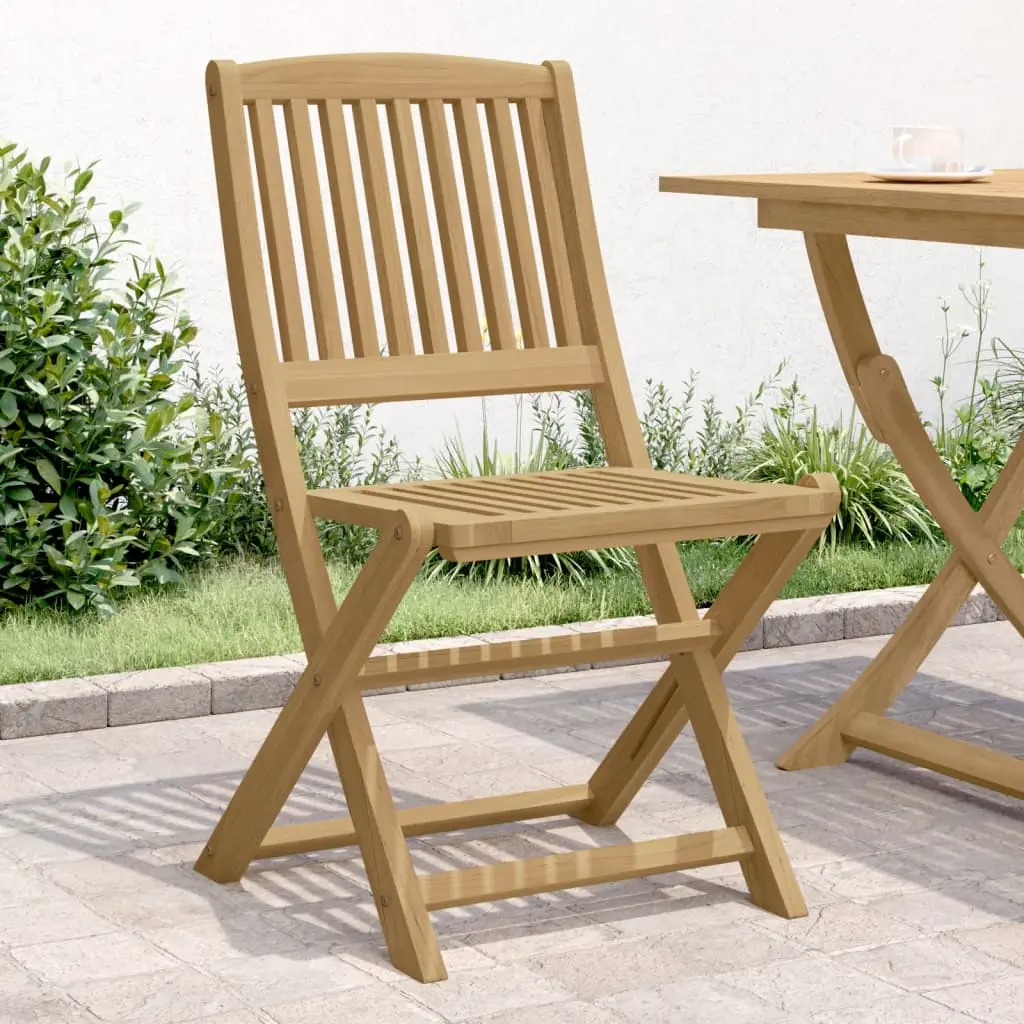 Sedie Giardino Pieghevoli 2 pz 57x48,5x90 cm Massello Acacia