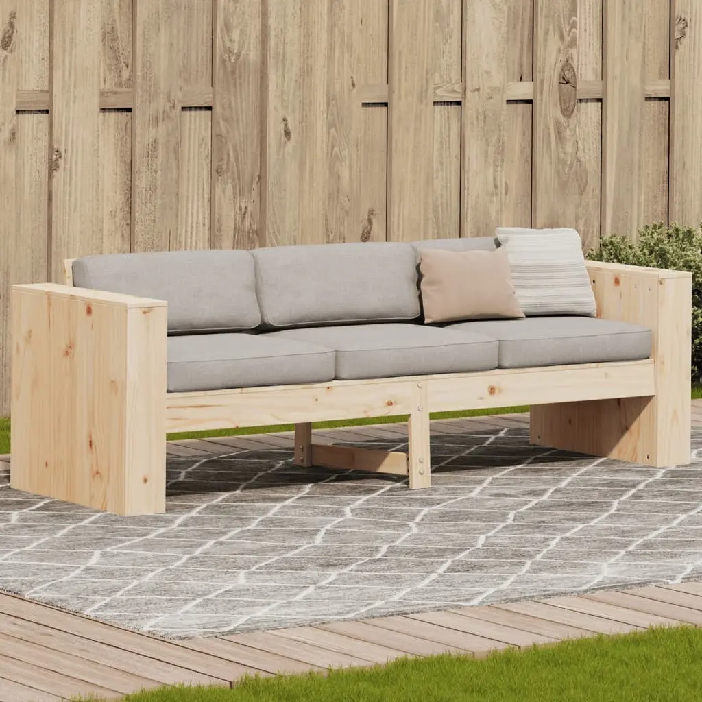 Divano da Giardino 3 Posti 189x60x62 cm Legno Massello di Pino