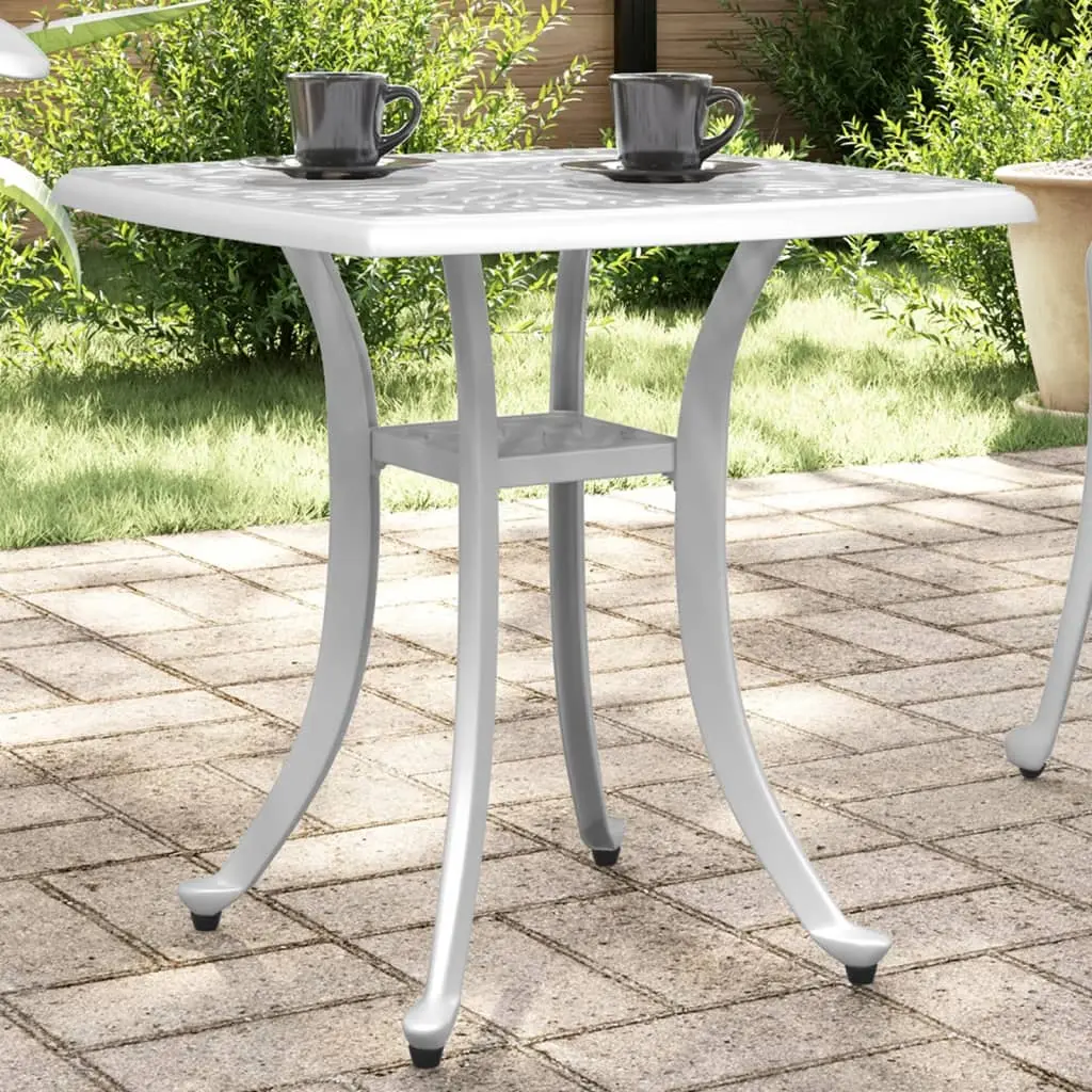 Tavolo da Giardino Bianco 53x53x53 cm in Alluminio Pressofuso